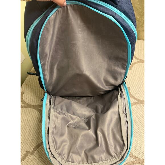 OGIO Tribune Laptop Backpack in navy and aqua trim, MSRP $109 - Picture 7 of 13
